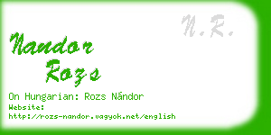 nandor rozs business card